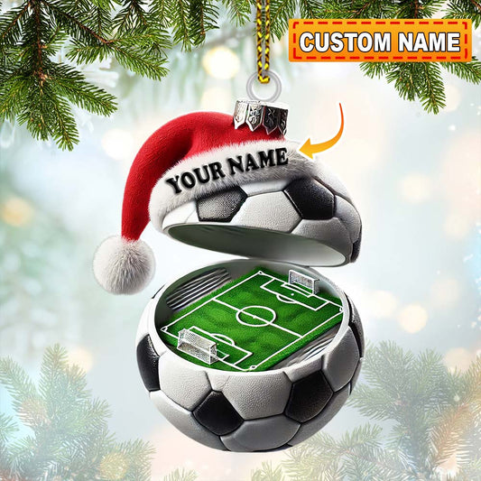 Custom Name Soccer Ornament, Christmas Gift for Soccer Lover