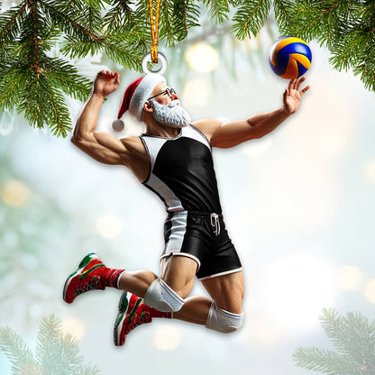 Custom Name Volleyball Santa Ornament, Volleyball Lover Christmas Gift