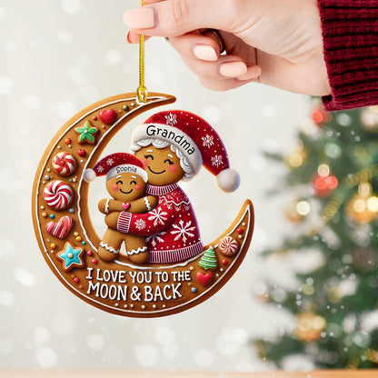 I Love You To The Moon And Back Home Decor Christmas Ornament, Personalized Ornament