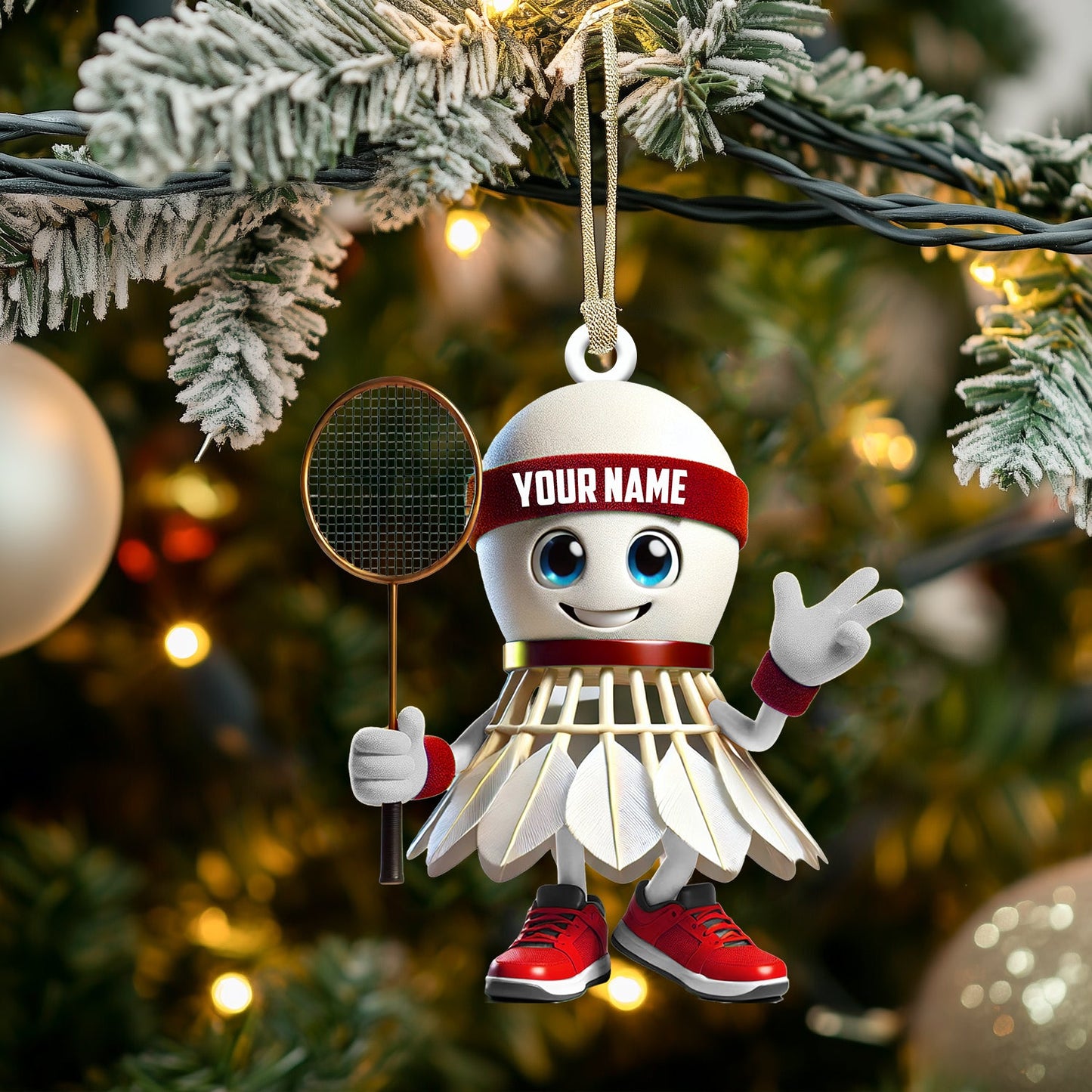 Badminton Christmas Ornament, Personalized Ornament
