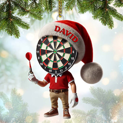 Custom Name Dart Ornament, Christmas Gift Decoration