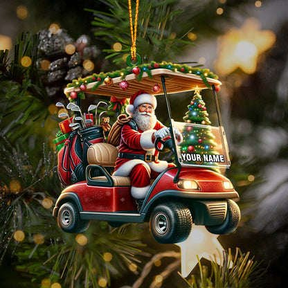 Santa Coming Home Decor Christmas Ornament, Personalized Ornament