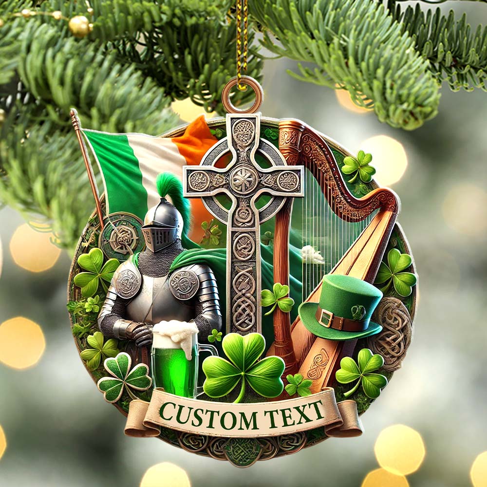 Custom Name Ireland Ornament, Christmas Gift for Ireland Lover