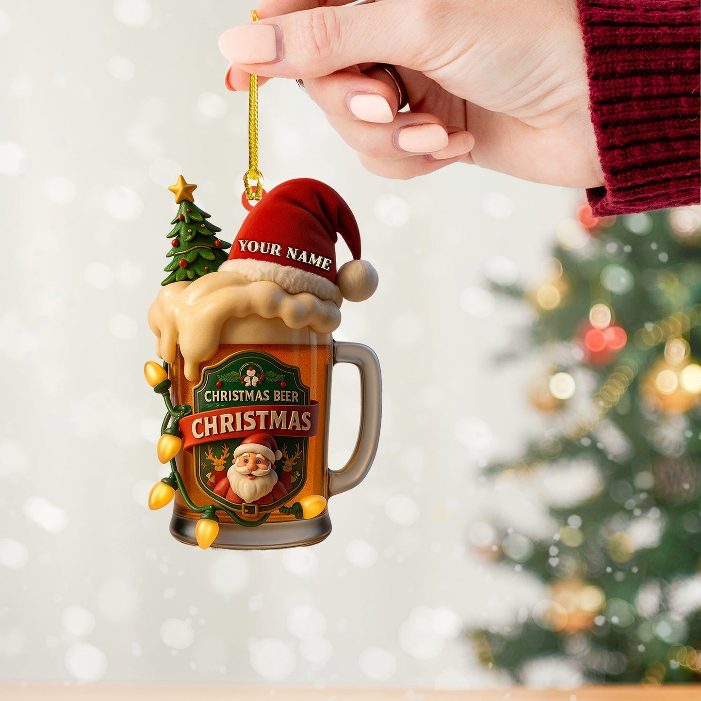 Christmas Beer, Home Decor, Christmas Ornament, Personalized Ornament