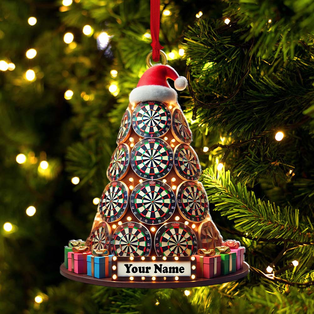 Custom Name Dart Ornament, Christmas Gift Decoration