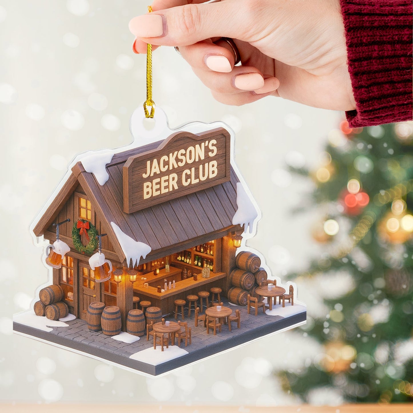Beer Club, Home Decor, Christmas Ornament, Personalized Ornament