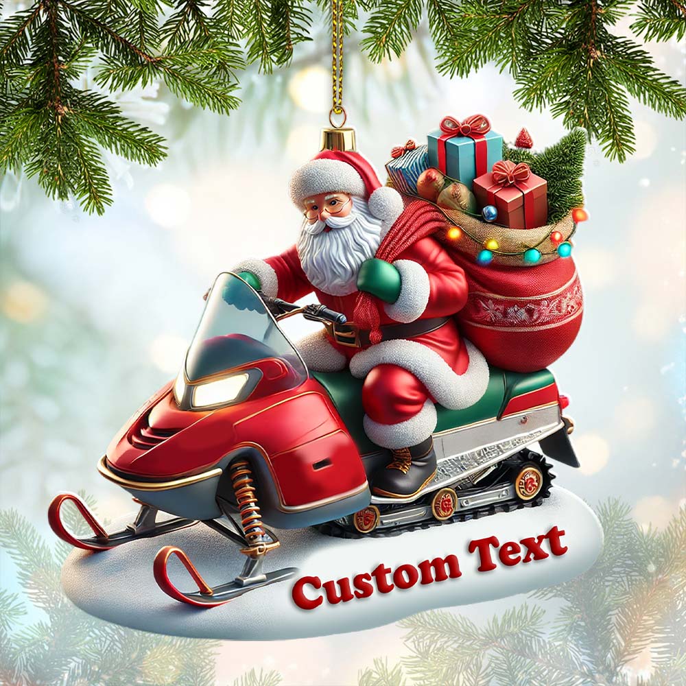 Custom Name Santa Ornament, Christmas Gift Decoration