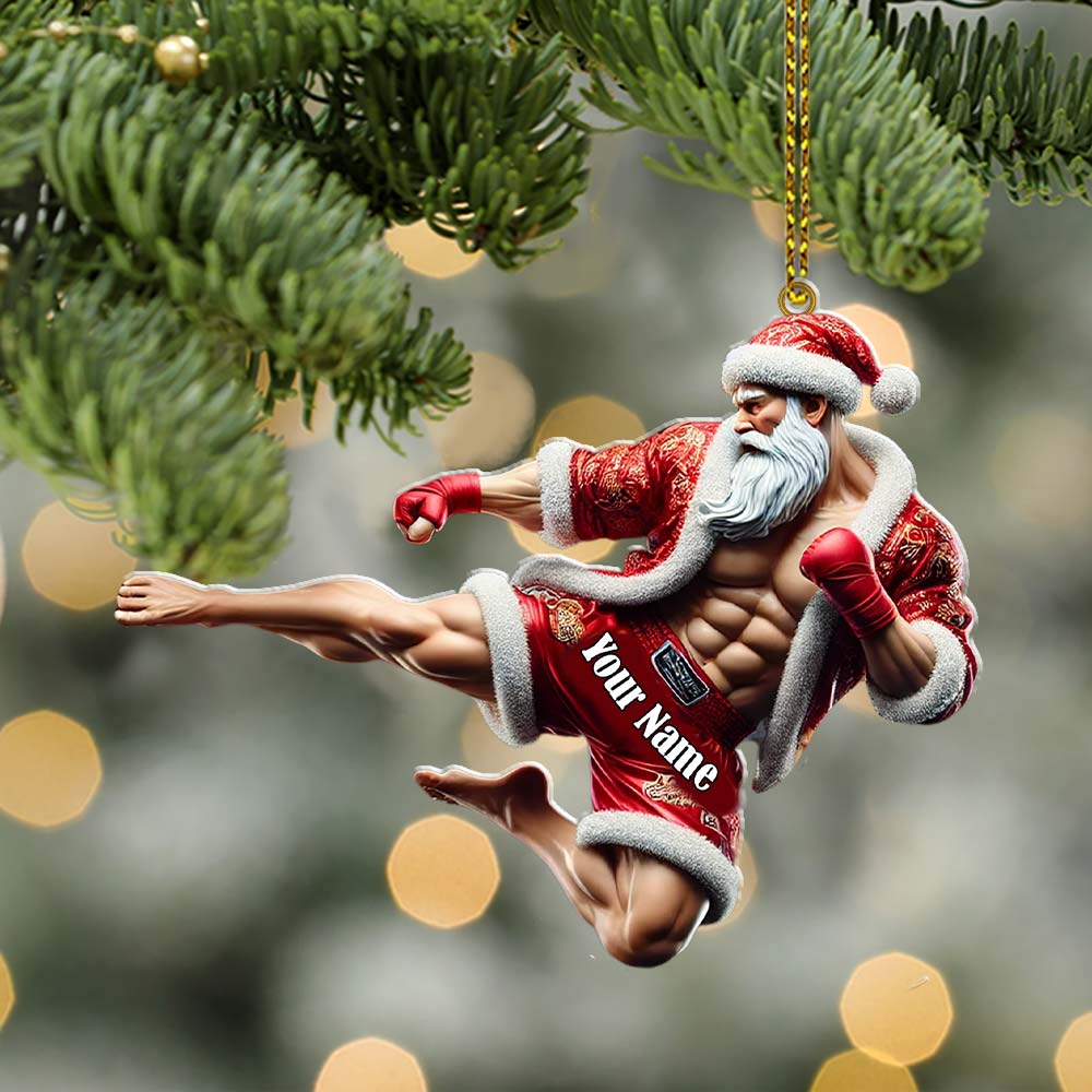 Custom Name Muay Thai Ornament, Christmas Gift for Muay Thai Lover