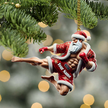Custom Name Muay Thai Ornament, Christmas Gift for Muay Thai Lover