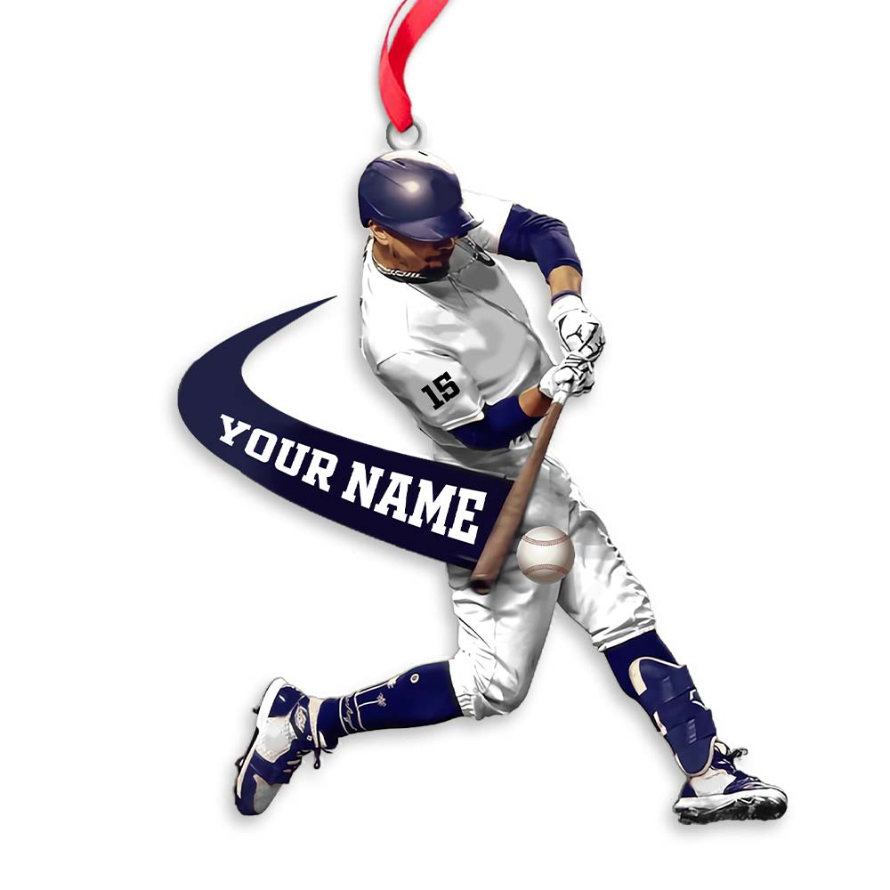 Custom Name Baseball Ornament, Christmas Gift for Baseball Lover