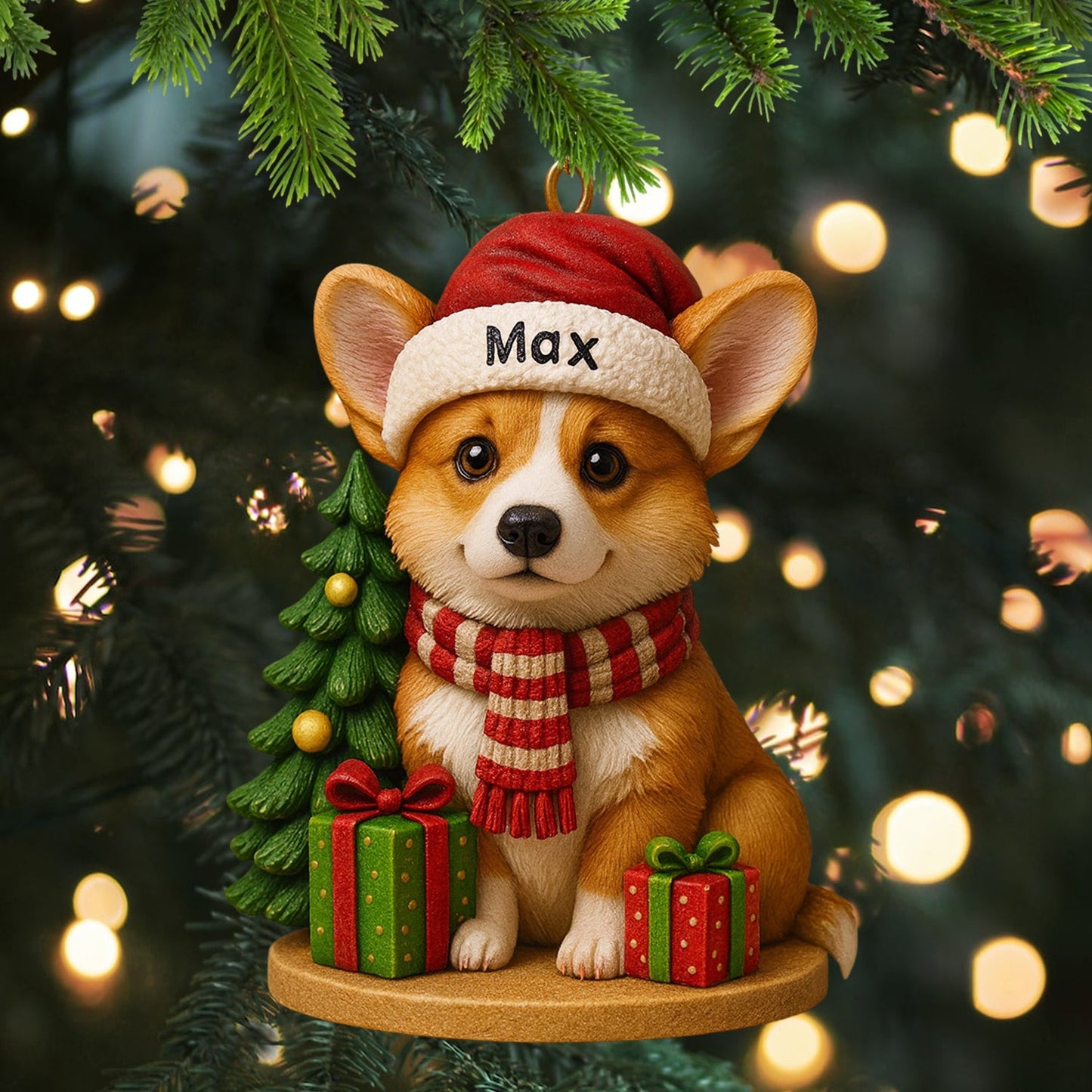 Christmas Tree And Pet, Home Decor, Christmas Ornament, Personalized Ornament