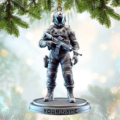 Custom Name Counter Strike Game Ornament, Christmas Gift for Gamer