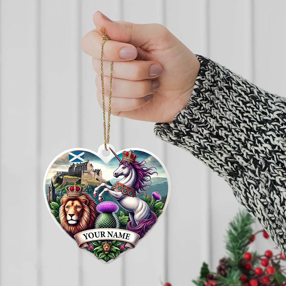 Custom Name Scotland Ornament, Christmas Gift for Scotland Lover