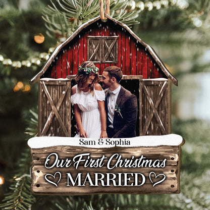 You And Me We Got This, Custom Photo And Name - Personalized Custom Shaped Wooden Ornament - Gift For Couple, Christmas Gift