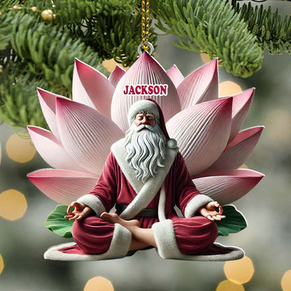 Custom Name Yoga Santa Ornament, Yogi Christmas Gift