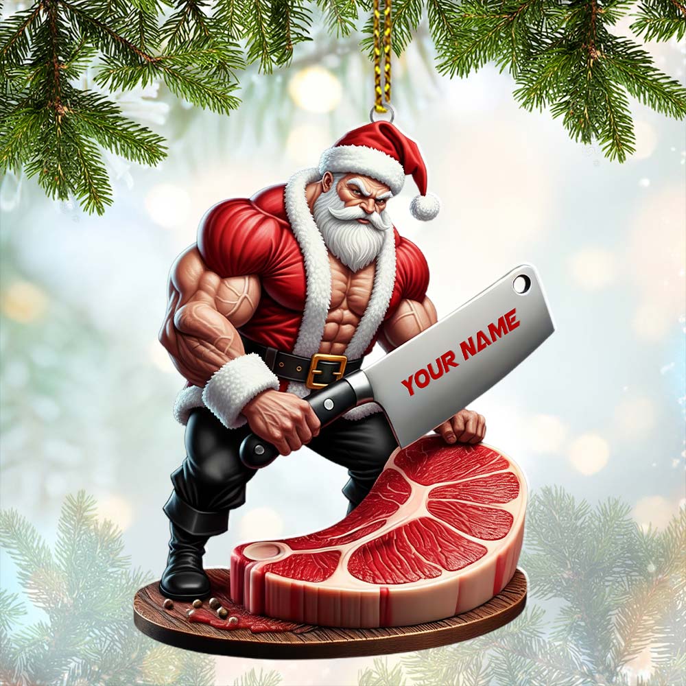 Christmas Butcher Santa Home Decor, Christmas Ornament, Personalized Ornament
