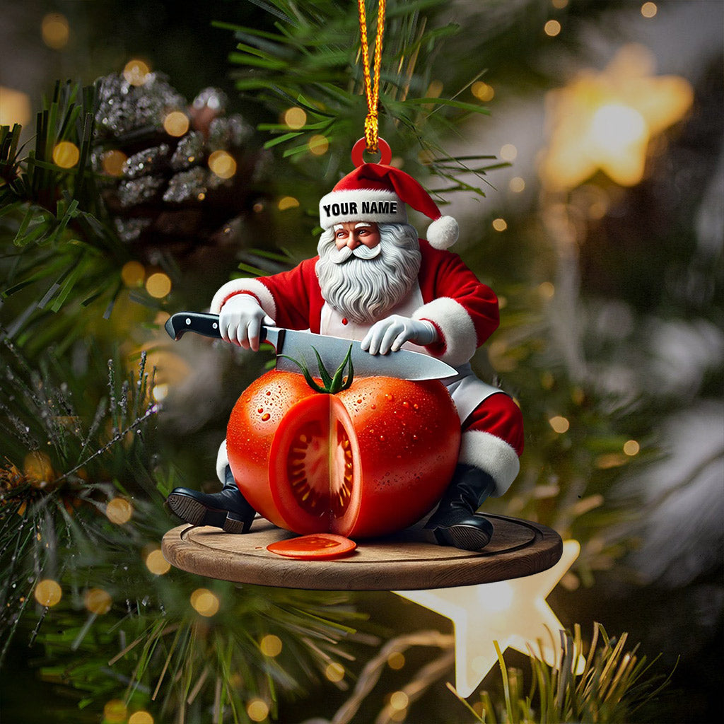 Chef Santa Home Decor Christmas Ornament, Personalized Ornament