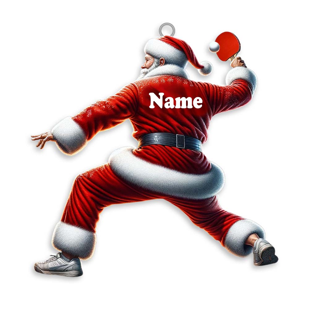 Custom Name Ping Pong Santa Ornament, Ping Pong Christmas Gift