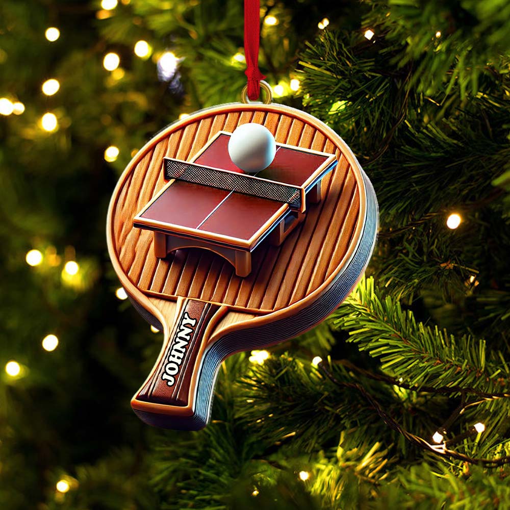 Custom Name Ping Pong Ornament, Christmas Gift for Ping Pong Lover
