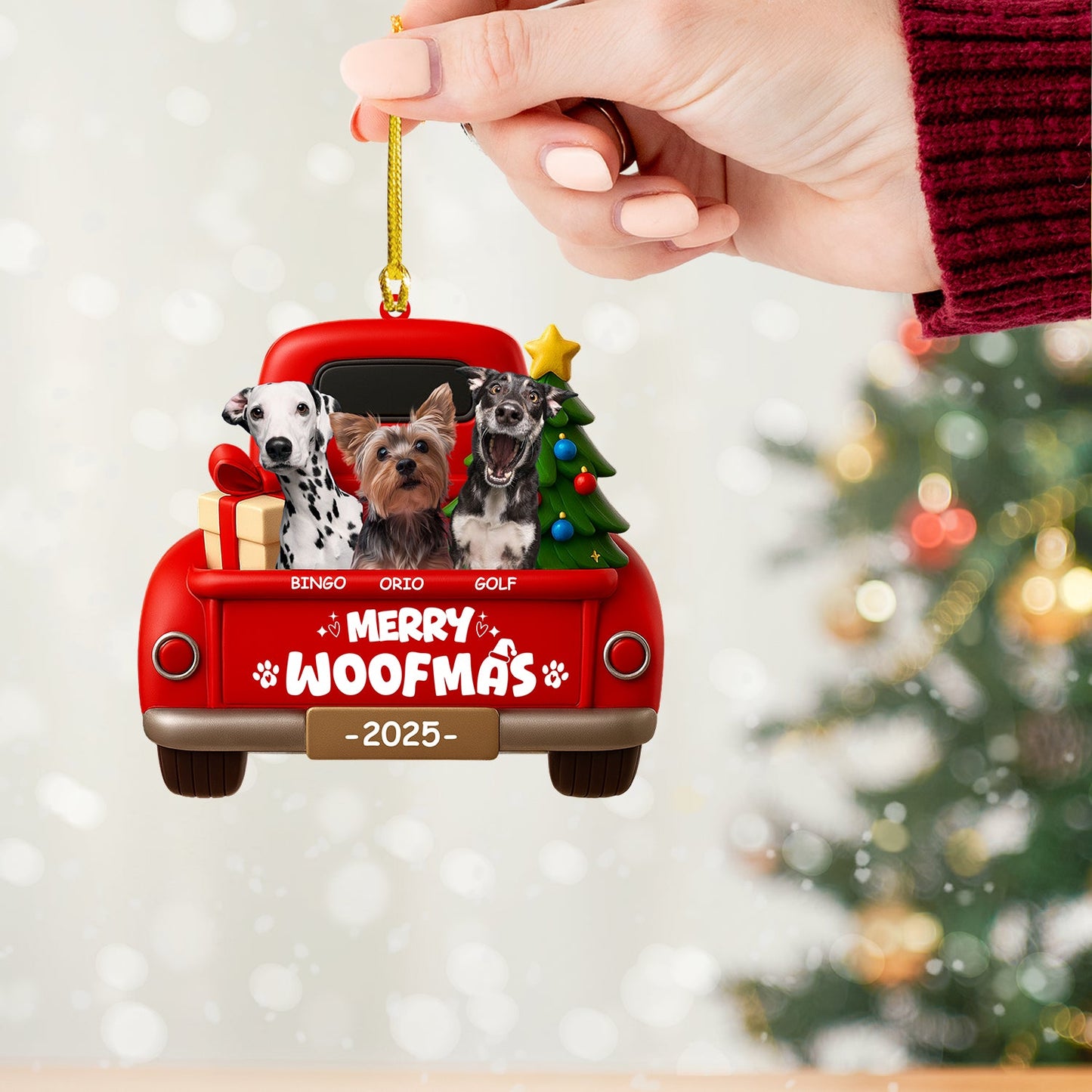 Christmas Pets On Car, Home Decor, Christmas Ornament, Personalized Ornament