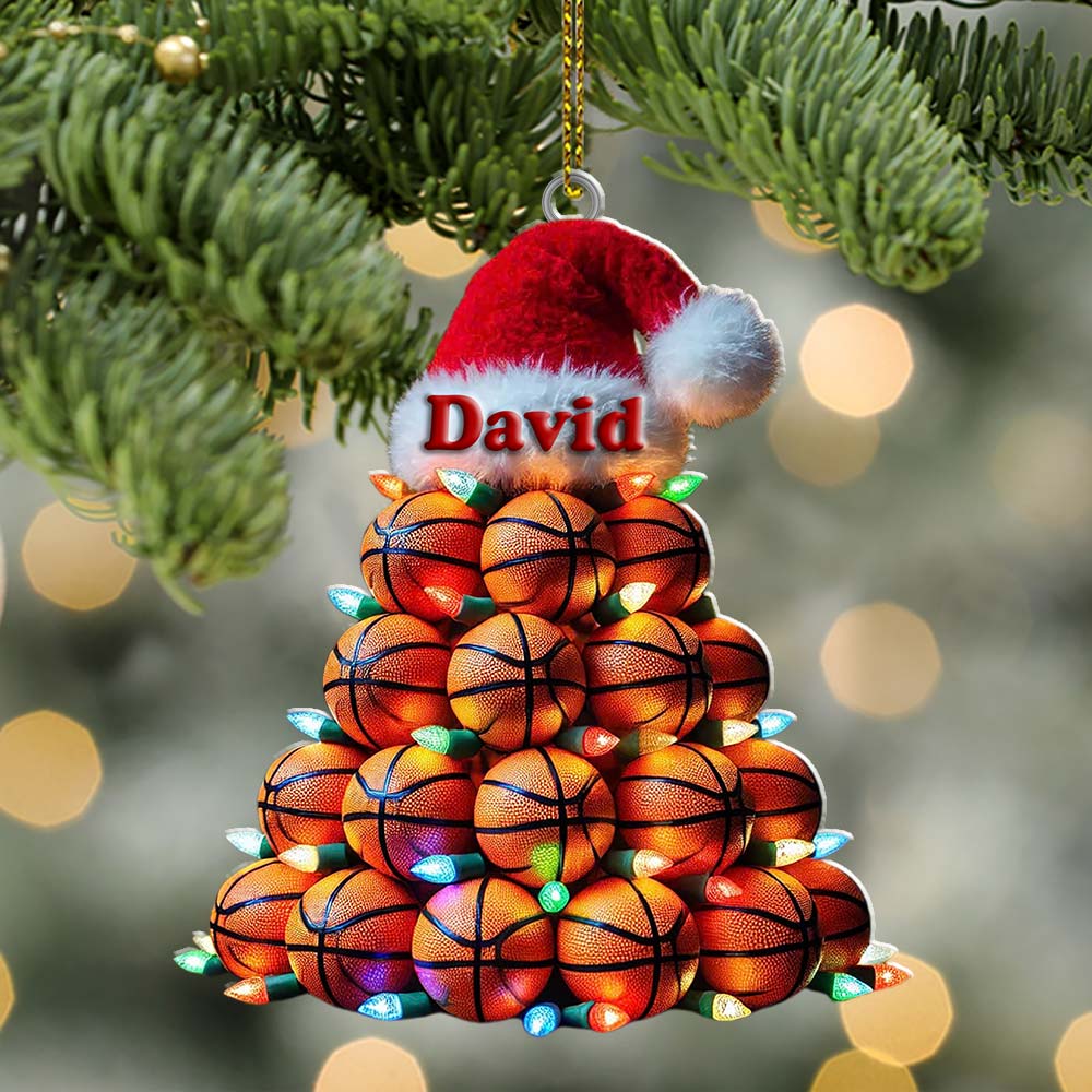 Custom Name Basketball Ornament, Basketball Lover Christmas Gift