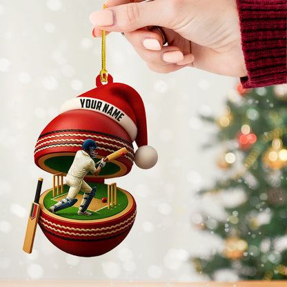 Christmas Cricket Player, Home Decor, Christmas Ornament, Personalized Ornament