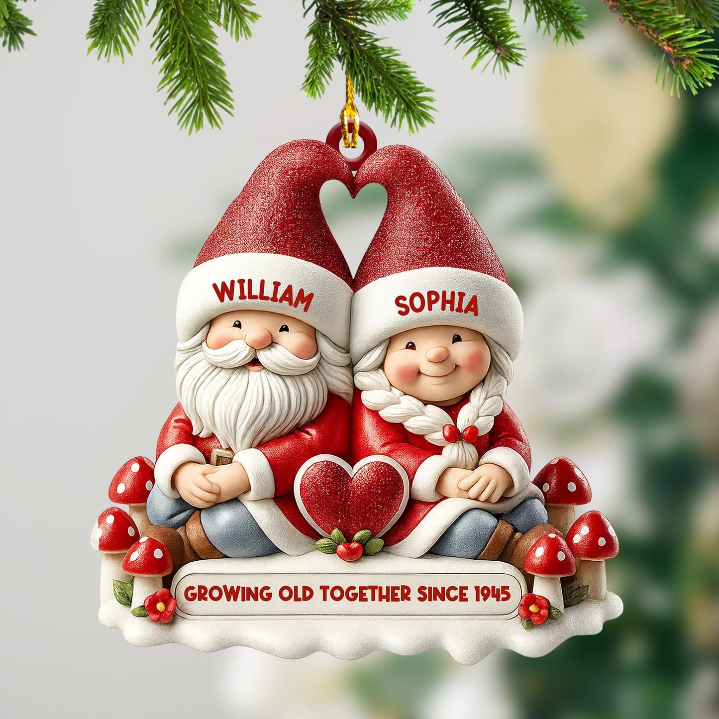 Growing Old Together Christmas, Home Decor, Christmas Ornament, Personalized Ornament