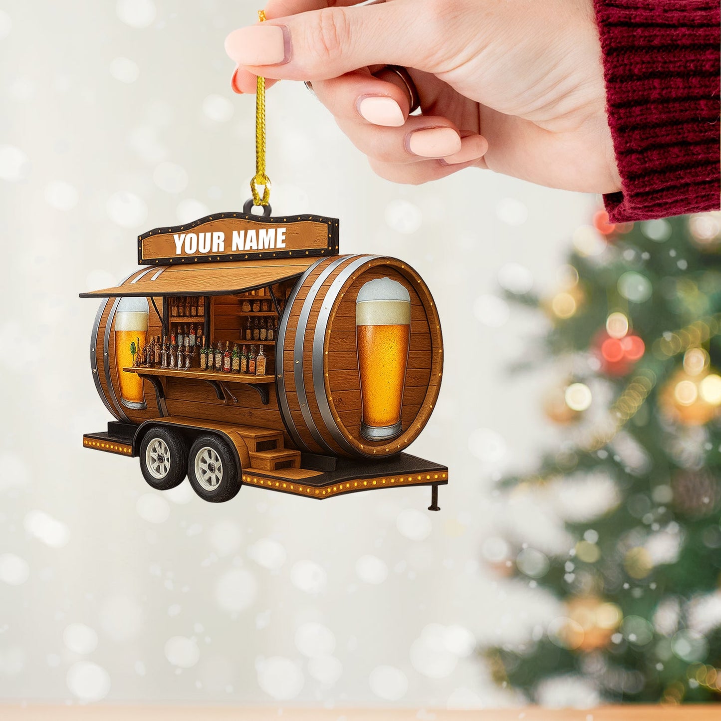 Christmas Beer Shop, Home Decor, Christmas Ornament, Personalized Ornament