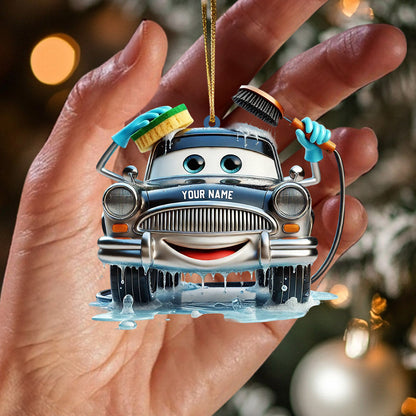 Washing Car Home Decor Christmas Ornament, Personalized Ornament