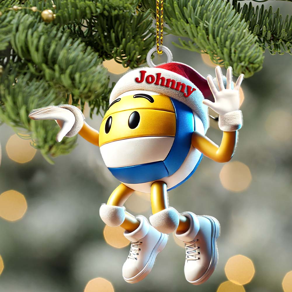 Custom Name Volleyball Ornament, Volleyball Lover Christmas Gift
