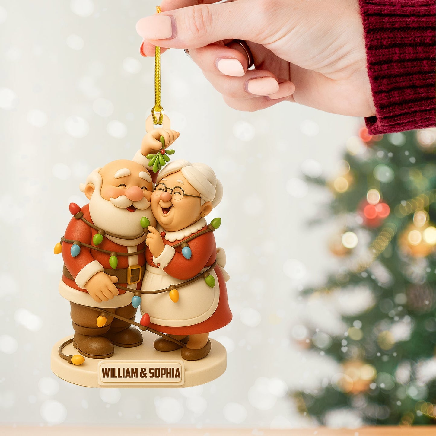 Christmas Old Couple, Home Decor, Christmas Ornament, Personalized Ornament