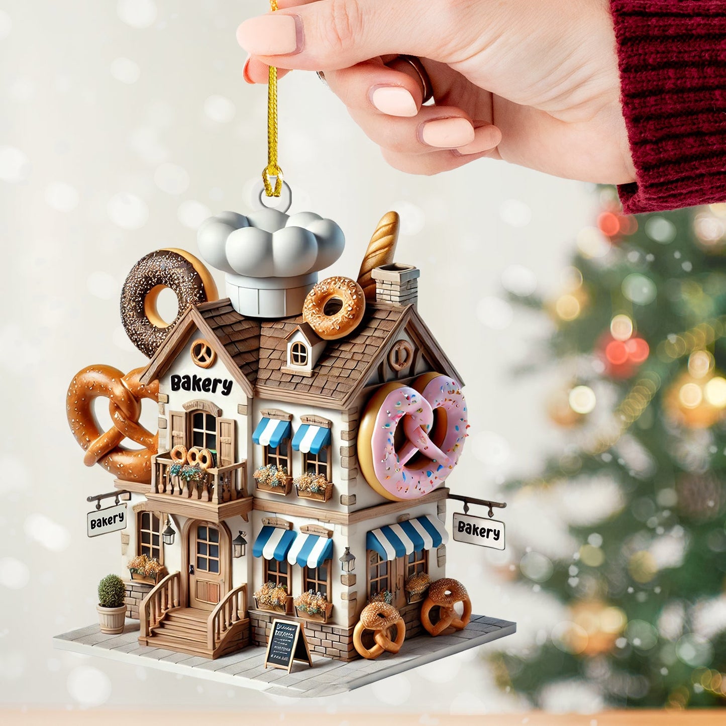 Sweet Bakery Home Decor Christmas Ornament, Personalized Ornament