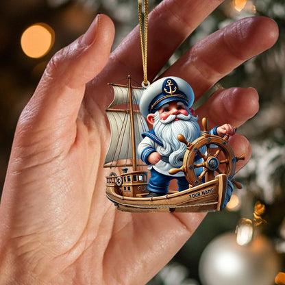 Sailor Santa Home Decor Christmas Ornament, Personalized Ornament