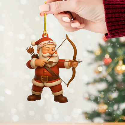 Archery Santa Christmas, Home Decor, Christmas Ornament, Personalized Ornament