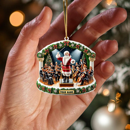 Santa Orchestra Home Decor Christmas Ornament, Personalized Ornament