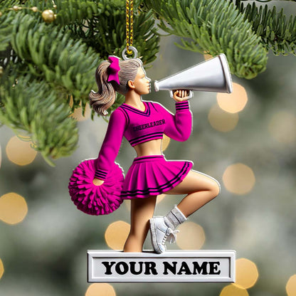 Custom Name Cheerleader Ornament, Cheerleader Christmas Gift
