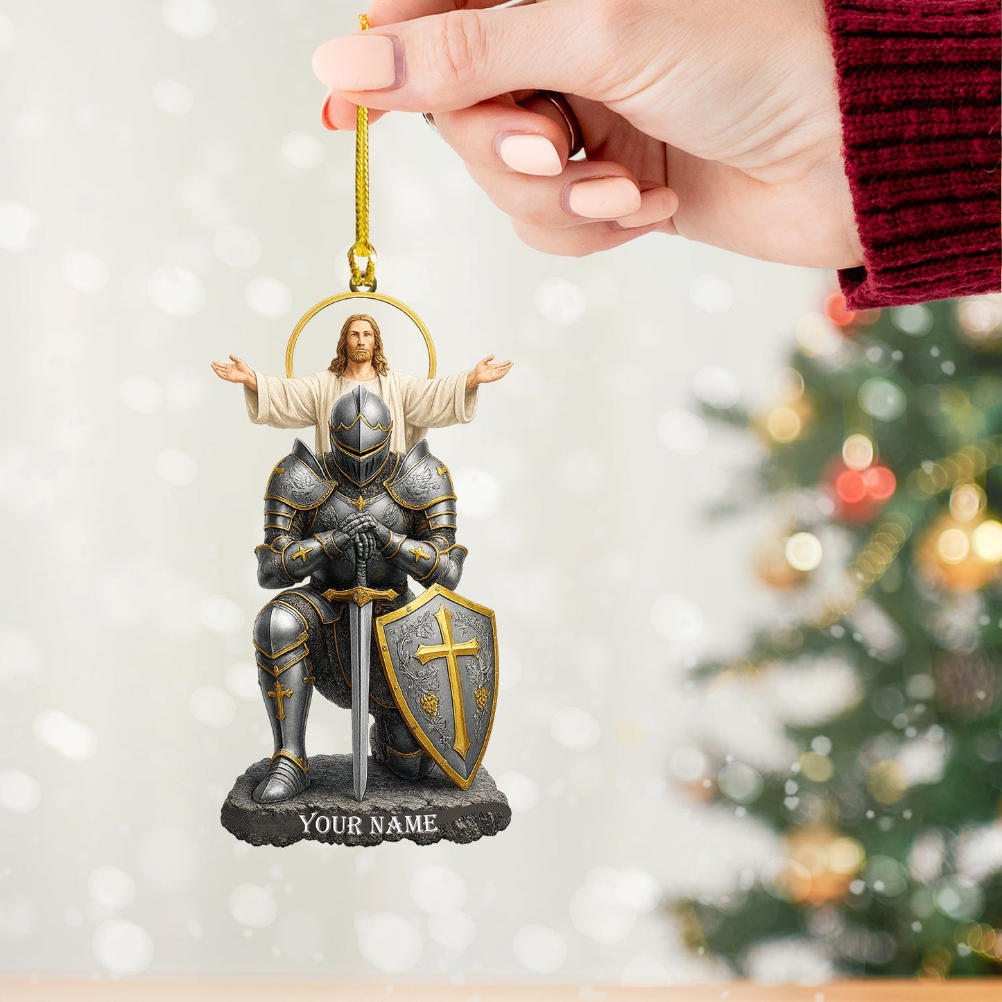 Christian Faithful Knight Gift For Christian, Home Decor, Christmas Ornament, Personalized Ornament