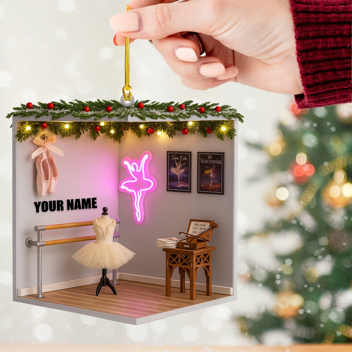 Christmas Ballet Room, Home Decor, Christmas Ornament, Personalized Ornament
