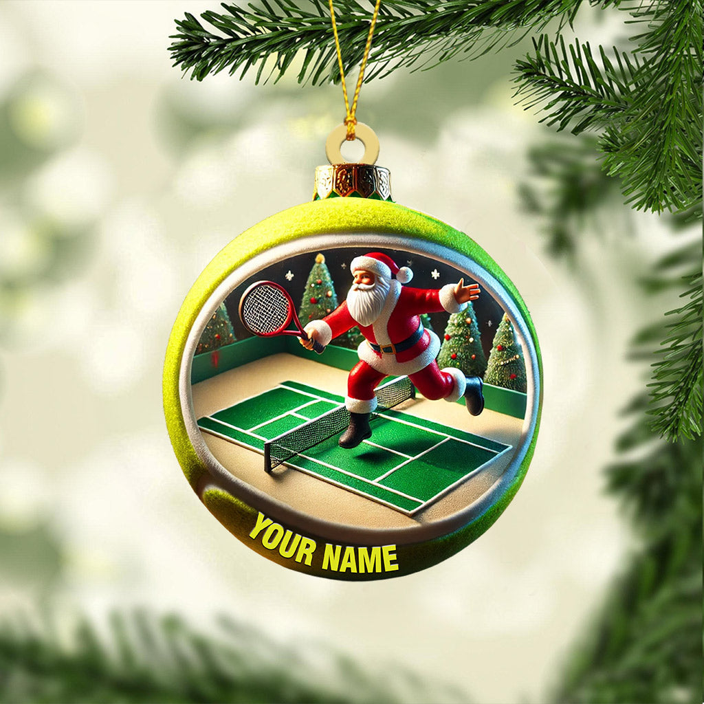 Tennis Santa Decor Christmas Ornament, Personalized Ornament