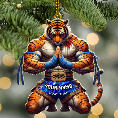Custom Name Muay Thai Ornament, Christmas Gift for Muay Thai Lover