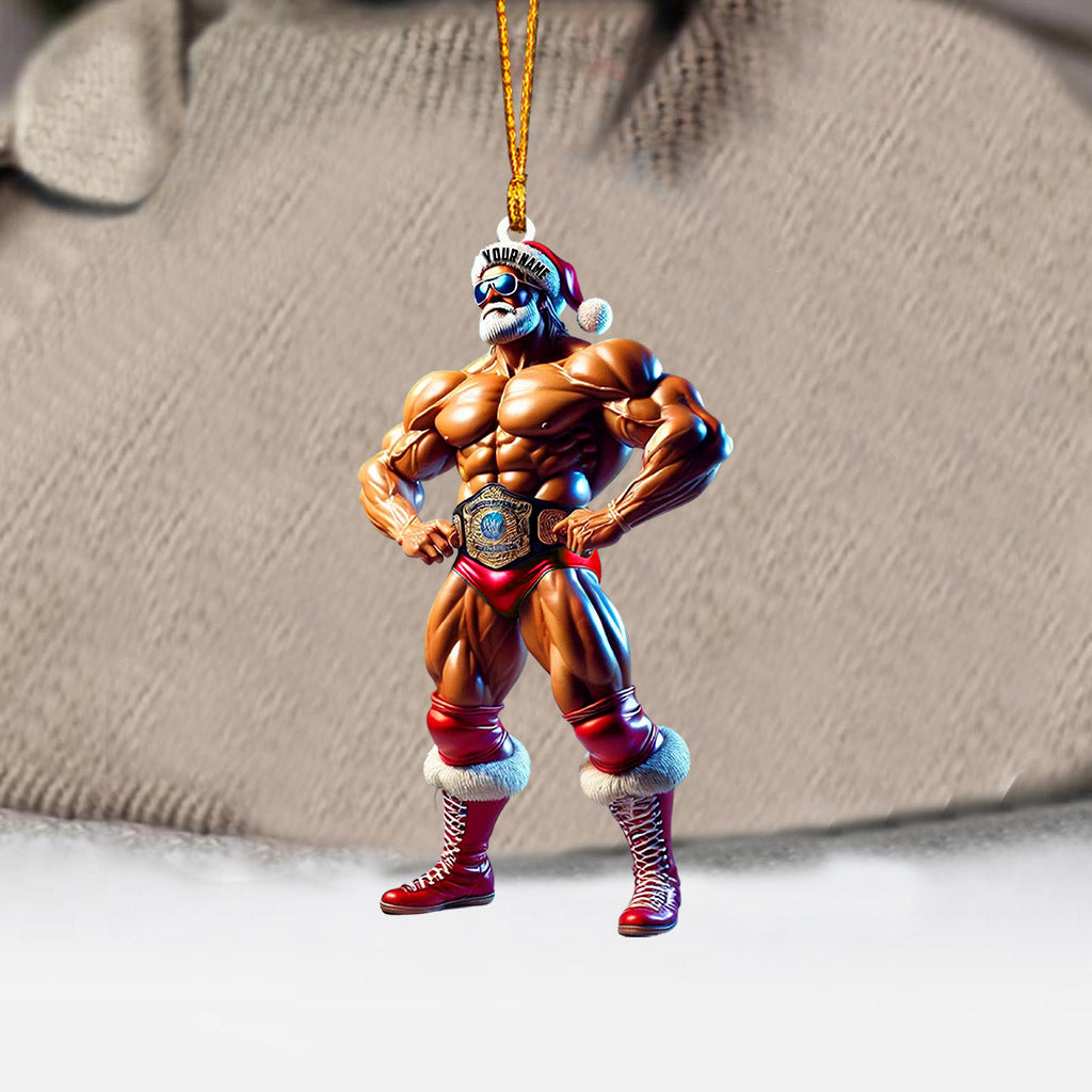 Strong Santa Home Decor Christmas Ornament, Personalized Ornament