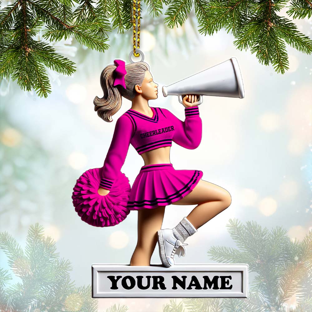 Custom Name Cheerleader Ornament, Cheerleader Christmas Gift