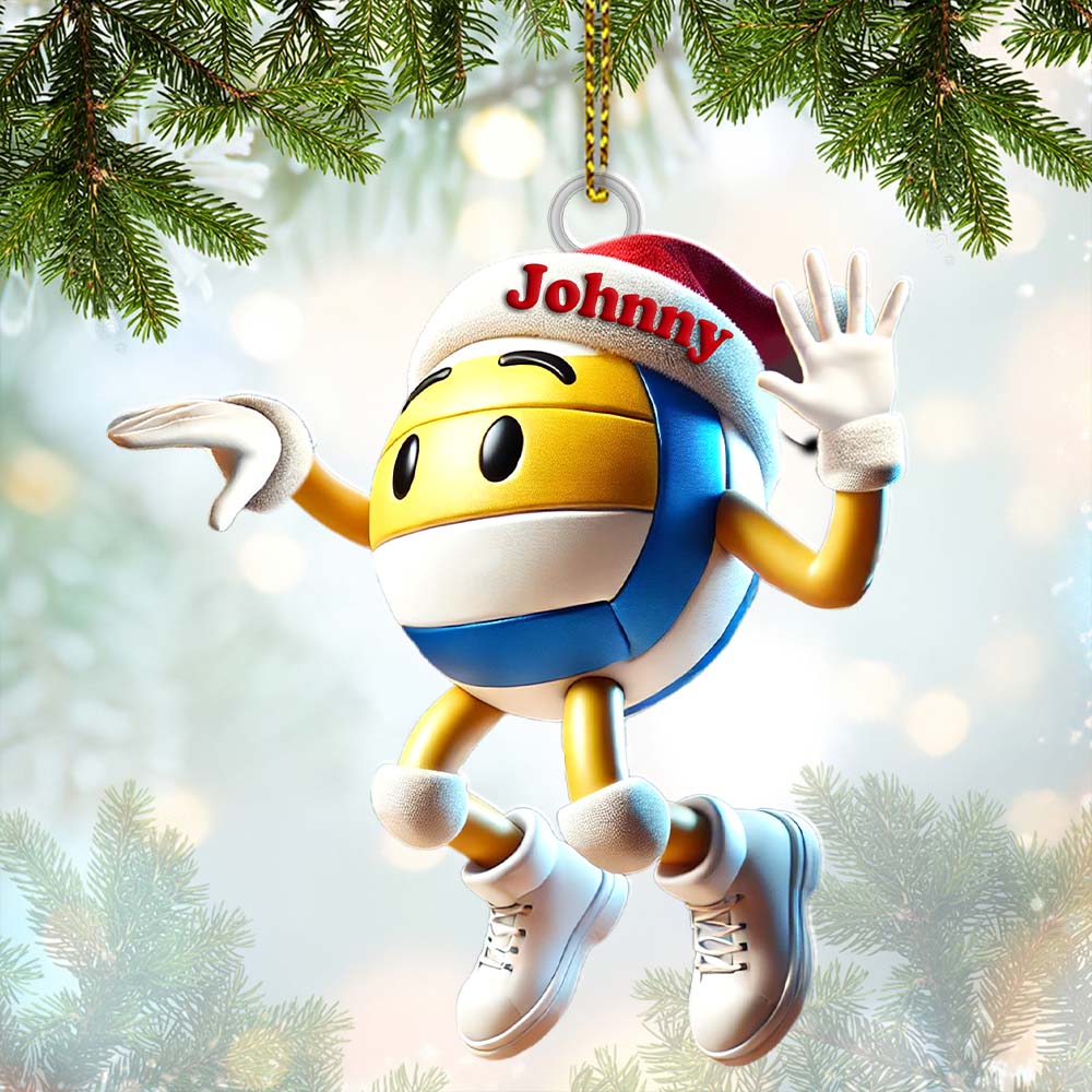 Custom Name Volleyball Ornament, Volleyball Lover Christmas Gift