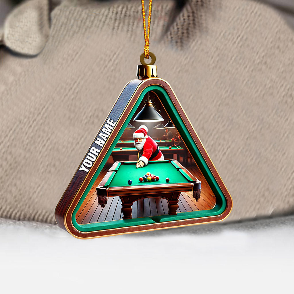 Billiard Santa Decor Christmas Ornament, Personalized Ornament
