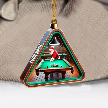 Billiard Santa Decor Christmas Ornament, Personalized Ornament