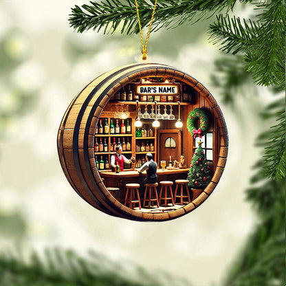 Bar Home Decor Christmas Ornament, Personalized Ornament
