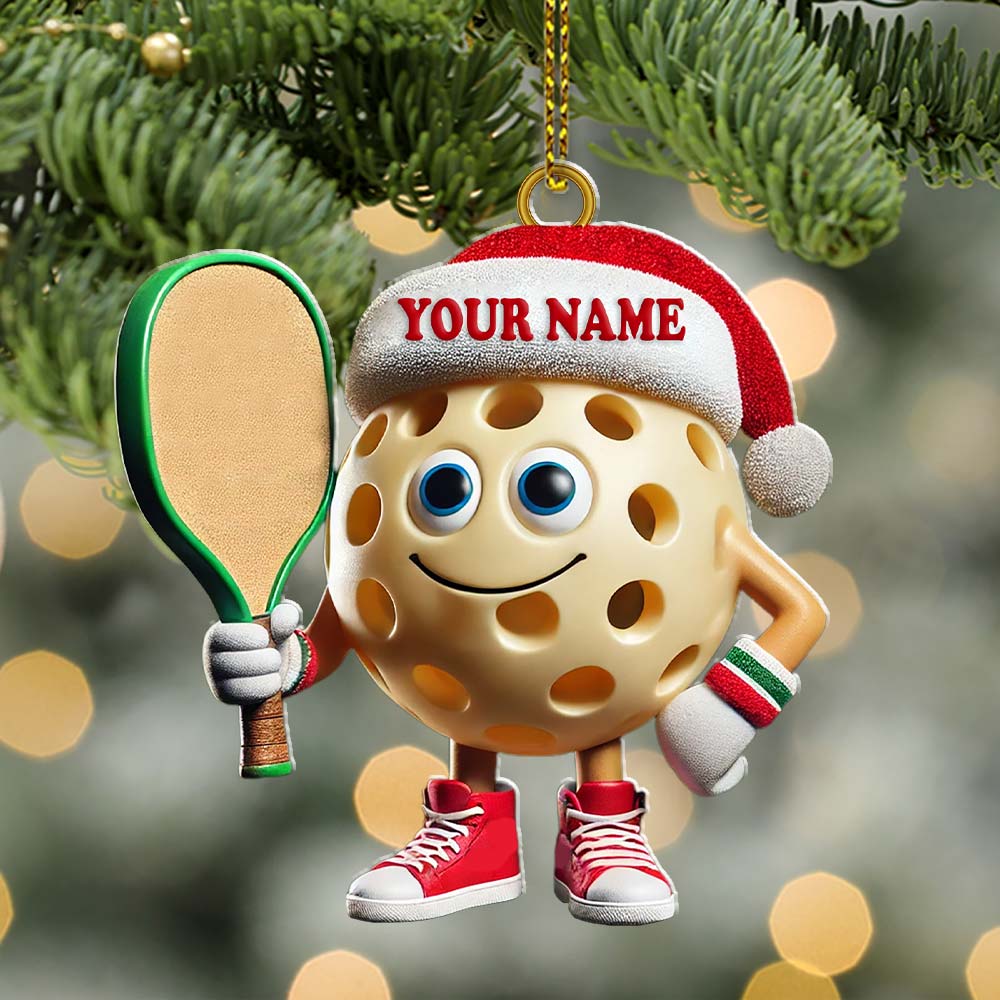 Custom Name Pickleball Ornament, Pickleball Lover Christmas Gift