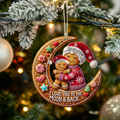 I Love You To The Moon And Back Home Decor Christmas Ornament, Personalized Ornament