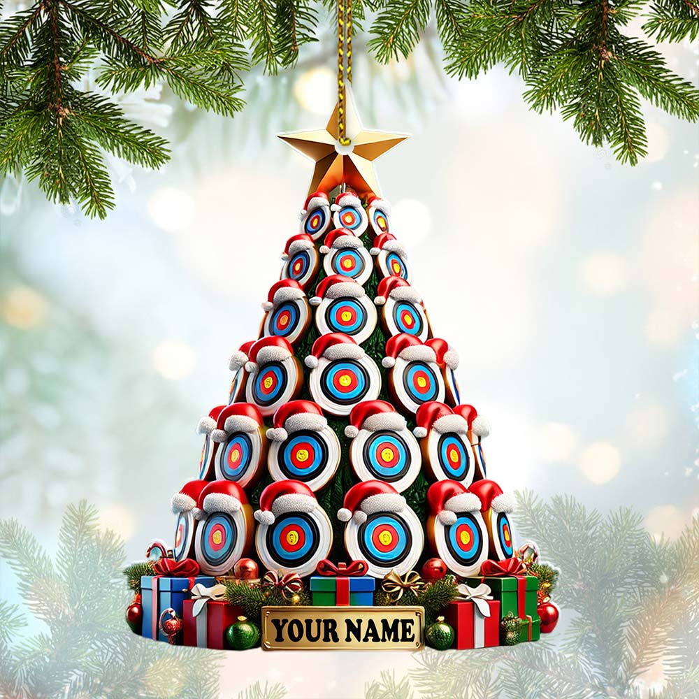 Custom Name Archery Christmas Tree Ornament, Christmas Gift