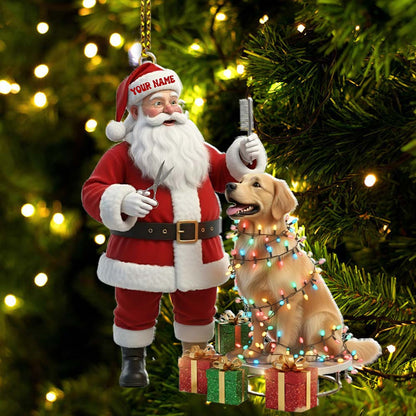 Santa Pet Grooming Home Decor, Christmas Ornament, Personalized Ornament